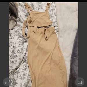Nude top and skirt set